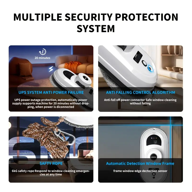 Schbot Wind X3 robot laveur de vitre avec Spray - lave vitre automatique Anti-chute pour Miroirs et Surfaces Lisses, robot lave vitre qui Nettoie Efficacement Sans Traces Schbot Wind X3 robot laveur de vitre avec Spray - lave vitre automatique Anti-chute pour Miroirs et Surfaces Lisses, robot lave vitre qui Nettoie Efficacement Sans Traces