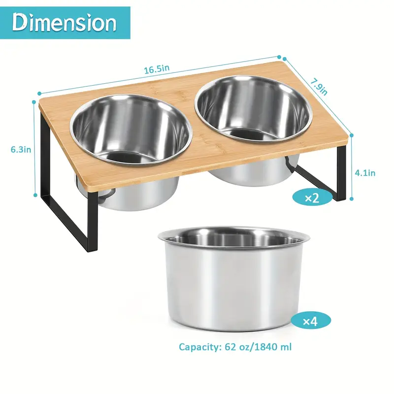 two bowls for pet feeding per set pet feeding bowls for household use plates and four stainless steel bowls white two piece set Product details 1