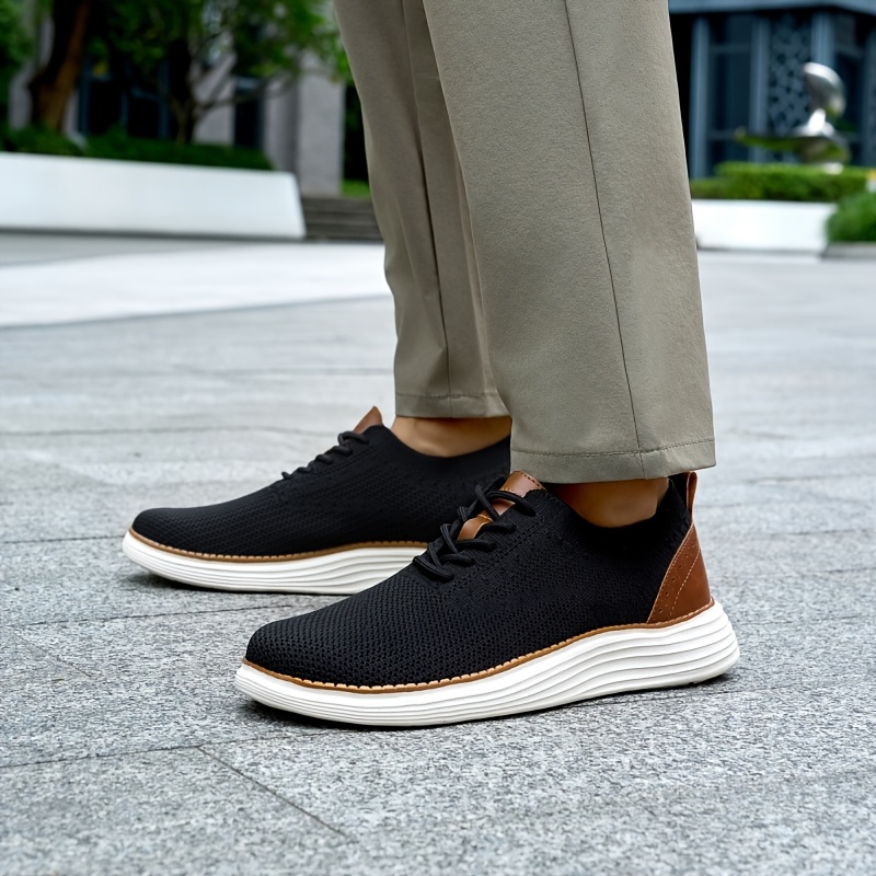 Men's Breathable Mesh Sneakers - Comfortable Walking Oxford Shoes with Lace-Up Design for Casual & Daily Use