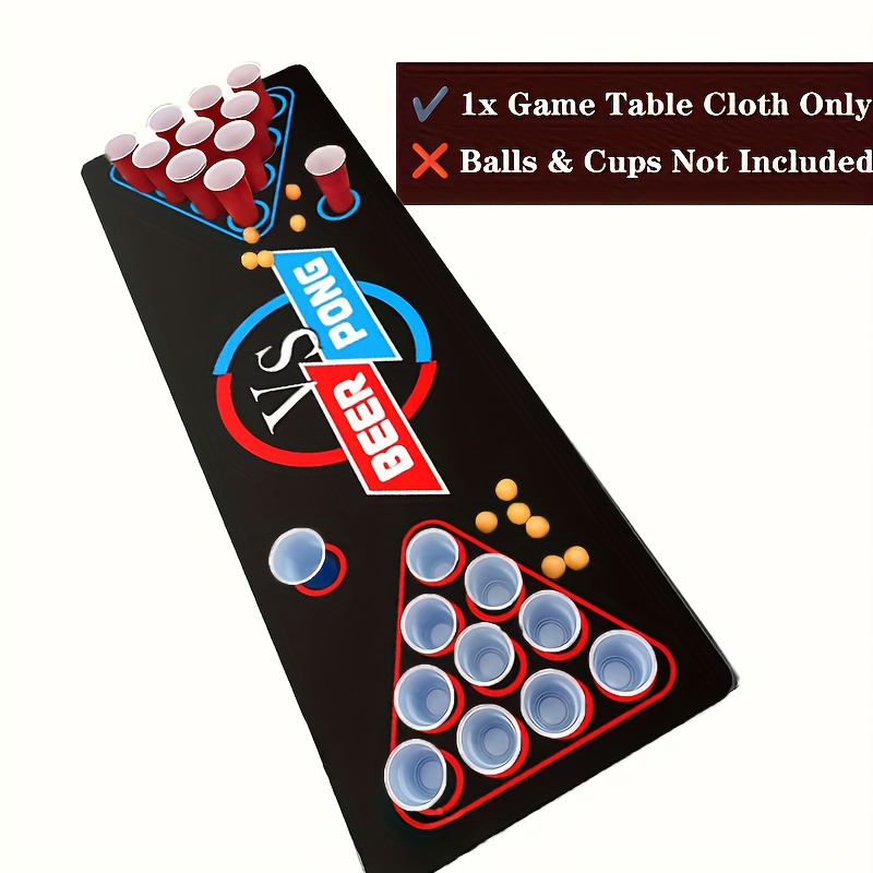 1pc 1pcs Beer Pong Table Mat Suitable for Adults Party Game - Portable Drinking Board for Camping, Backyard & for Use, No Cups/Balls/Electricity Needed, Ideal for Beer Pong (Table Not Included)