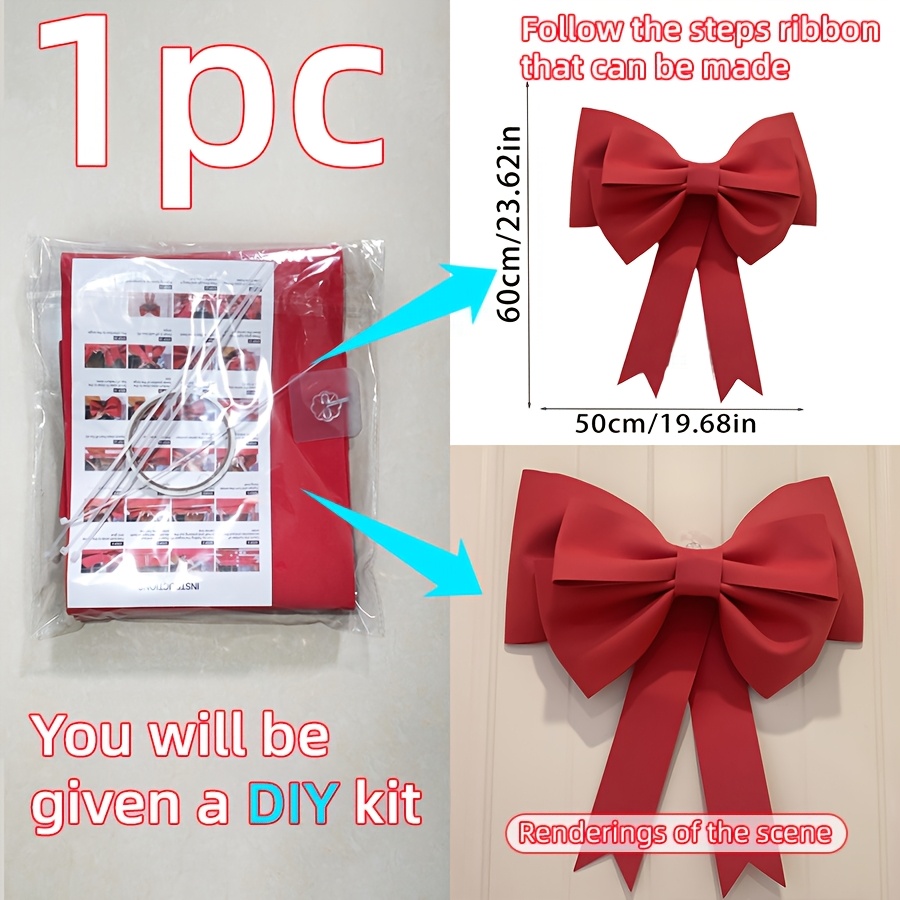 Image of 50cm/75cm Large Diy Bow Material For Christmas Tree, Wedding Party, And Outdoor Festive Decorations - Front Door Decor And Photo Prop Halloween
