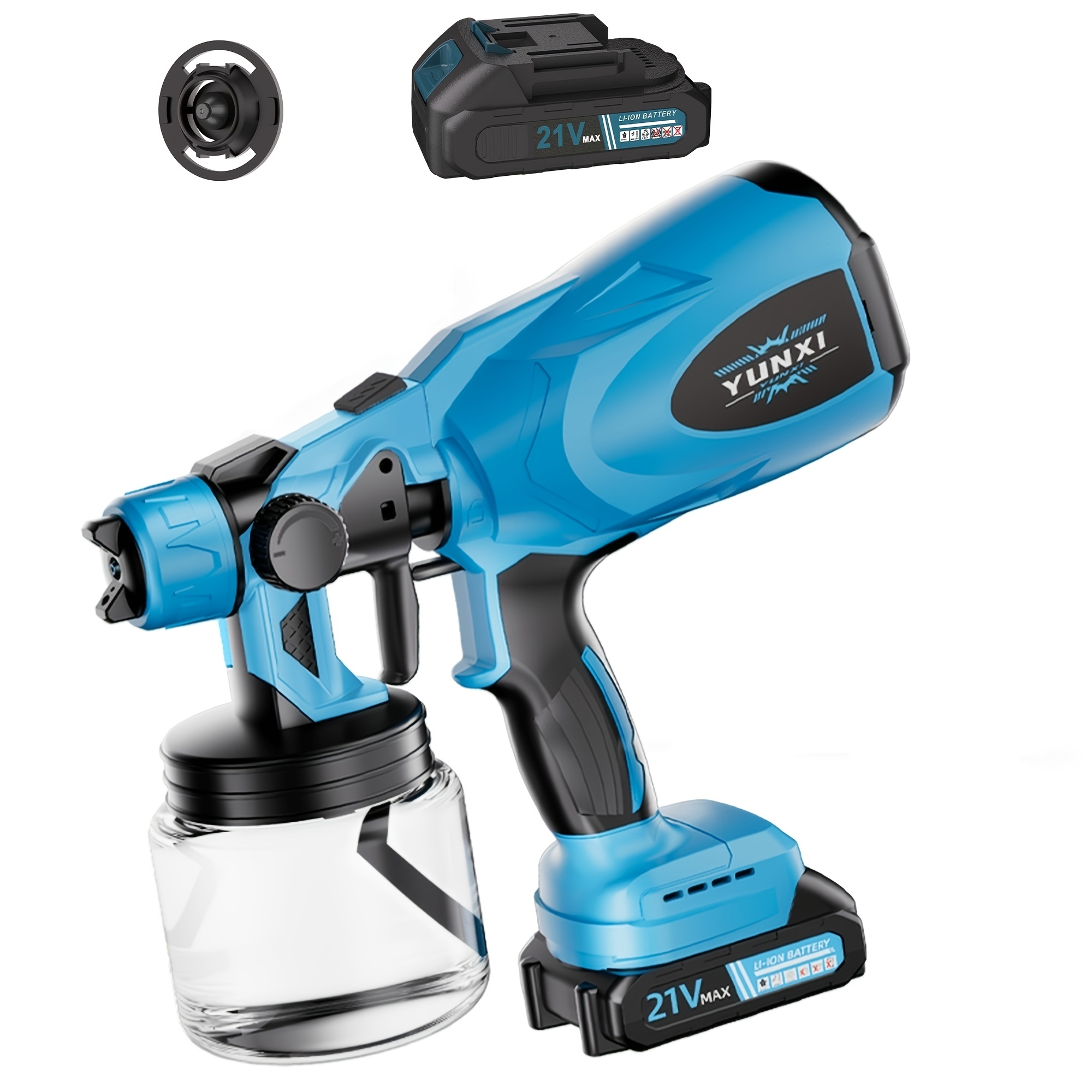 TEMU Nouveau modèle 2026, Pistolet à peinture fil , Alimenté par batterie, Batterie lithium rechargeable, Facile à nettoyer, Très adapté pour la