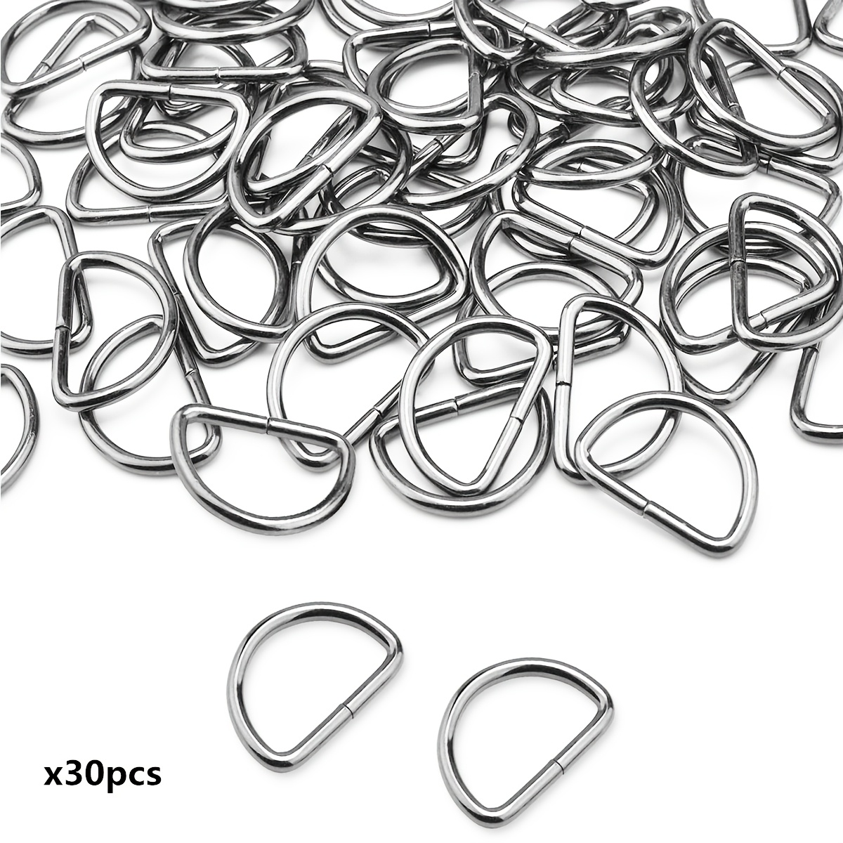 TEMU 30/60/ piezas de Anillas de D, Correas con Hebilla Metálica para Accesorios de Costura de Carteras y Bolsos, Suministros para Manualidades y