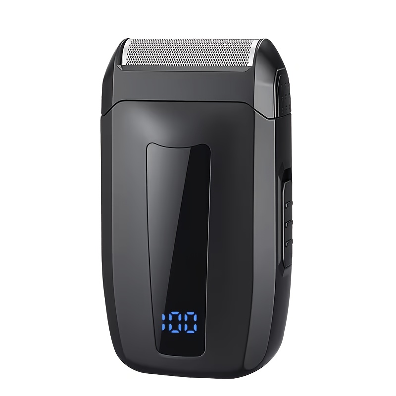 TEMU Men's Electric Shaver With Intelligent Battery Display, Type-c Charging, Smooth Shaving, 2 Color Options, Outdoor Car Shaving Equipment,