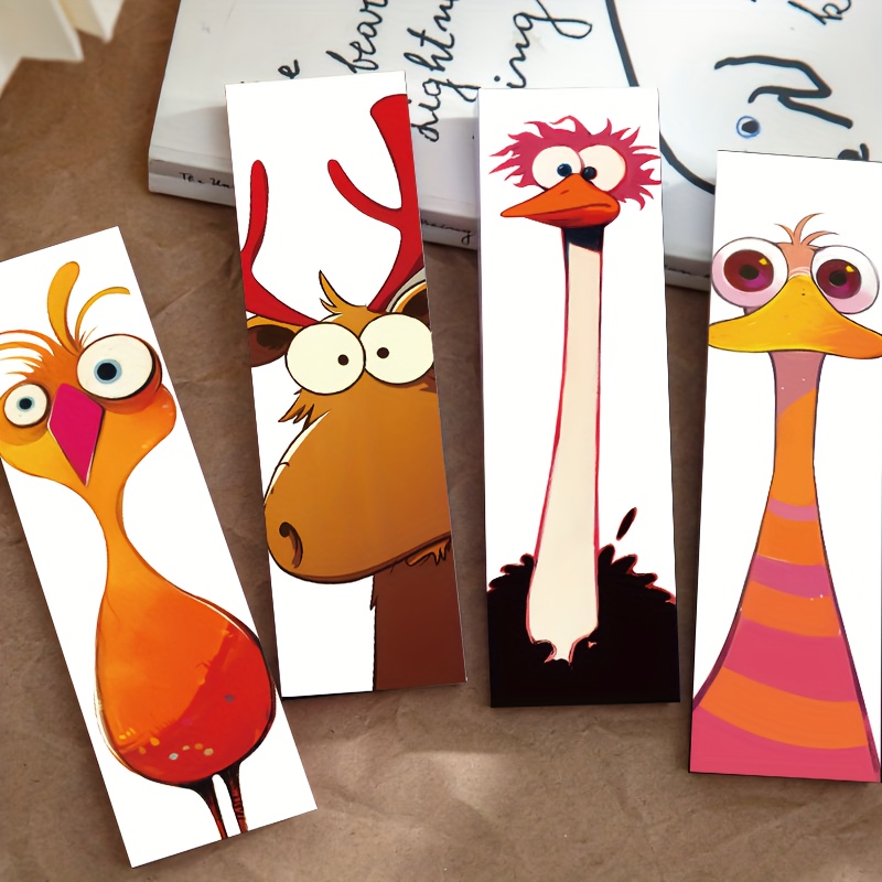 

Gutbd 30-pack Cartoon Animal Bookmarks, Funny Animal Design, Pvc Material, Creative Decorative Page Markers For Books And Desk