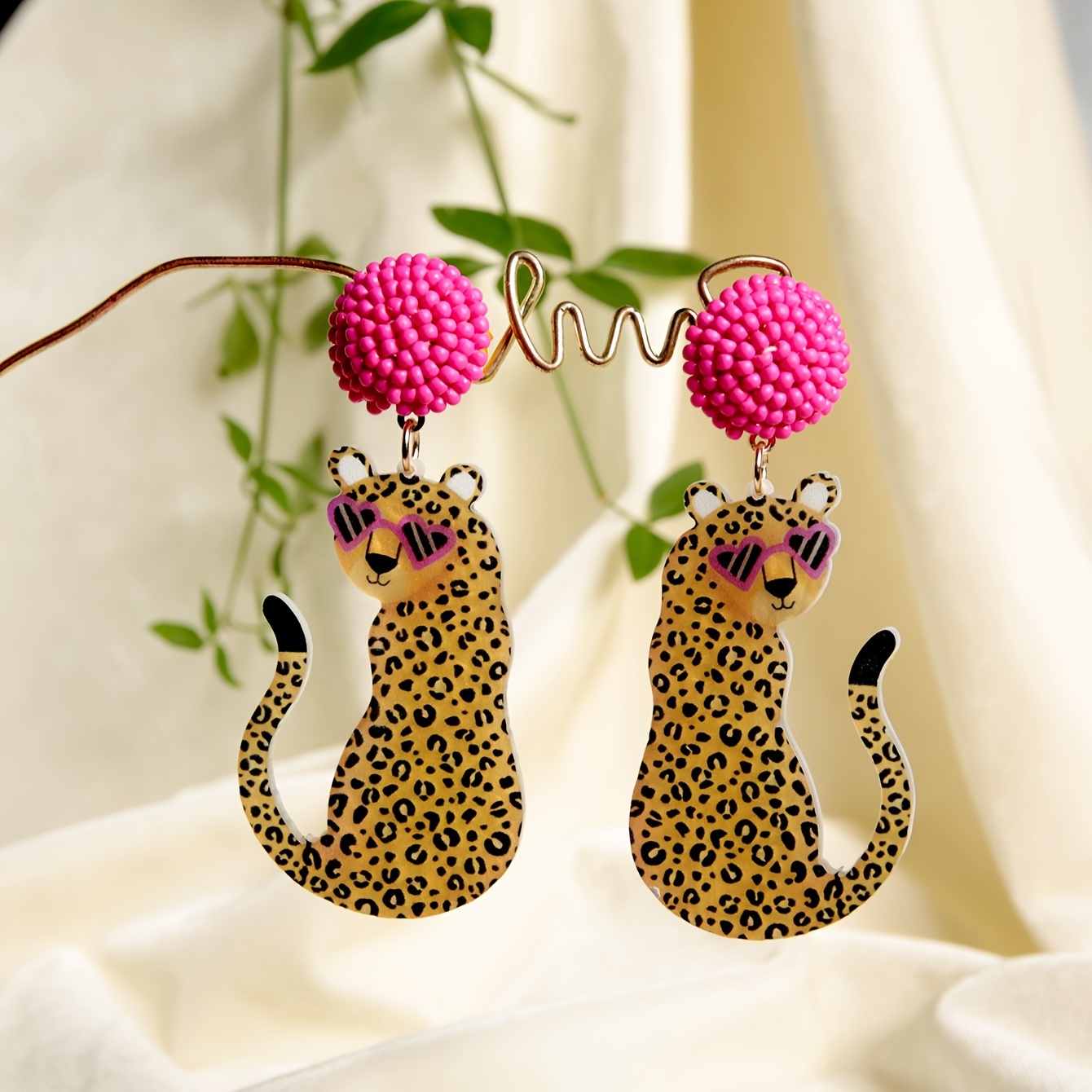 TEMU Funny Cute Statement Earrings, Creative Heart-shaped Fashion Glasses Acrylic Resin Drop Earrings, Dangle Earrings For Women And, Valentine's Day