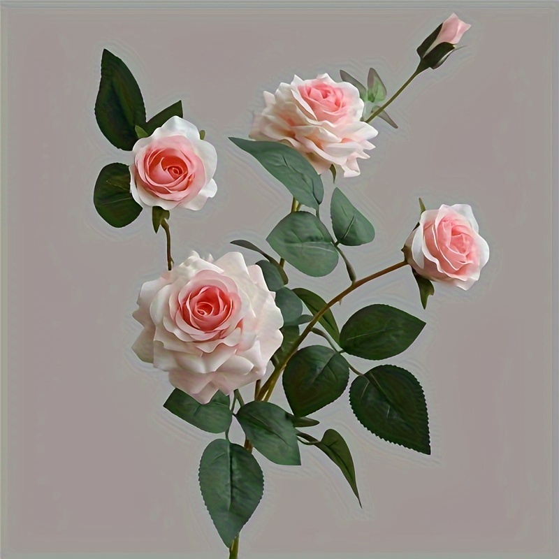 TEMU 1pc Elegant Artificial Rose Flower With 5 81cm/31in, Wedding And Engagement, Home Decor, Suitable For Living Room, Festive Holiday Centerpieces,