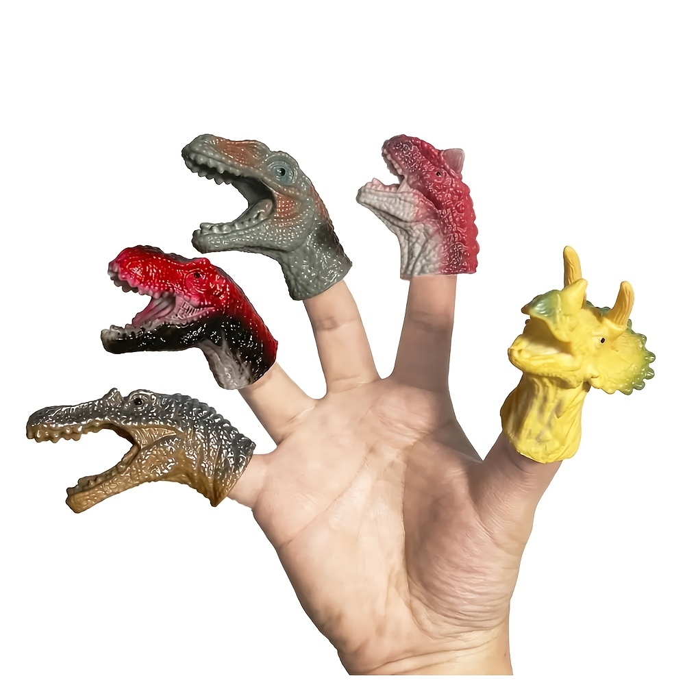 TEMU Collection de marionnettes à doigts de dinosaures de simulation, accessoires de jeu de doigts dinosaures , accessoires de jeu polyvalents,