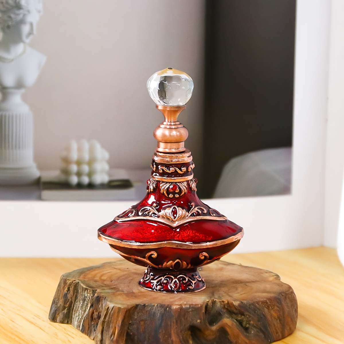TEMU A Vintage-style Enamel-coloured Craft Perfume Oil Dispenser Bottle In Middle Eastern Style, A Reusable Portable Makeup Container With Exquisite
