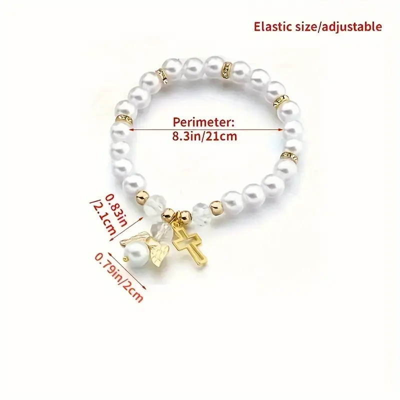 elegant pink and angel charm bracelets perfect gift for women alloy beaded jewelry for casual attire details 0