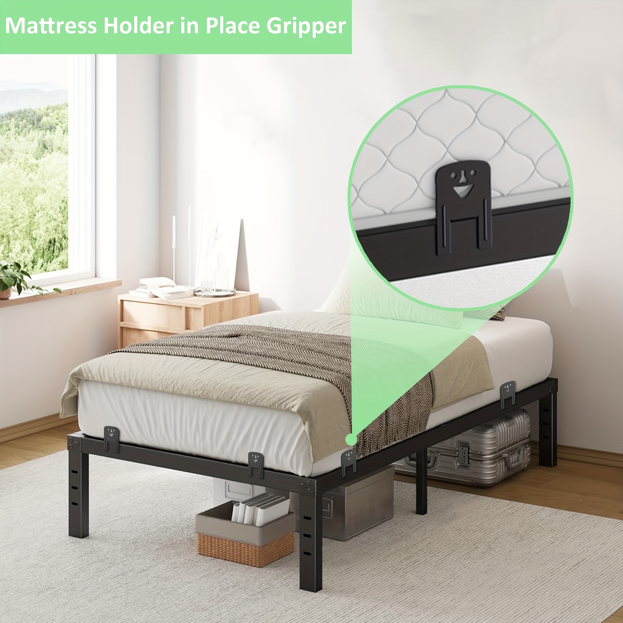 Finance Non Slip Mattress Gripper For Metal Frame Adjustable Non Slip Mattress Gaskets Mattress Retainer Bar Mattress Slide Stopper Keep Mattress From Sliding Mattress Brackets To Prevent Sliding