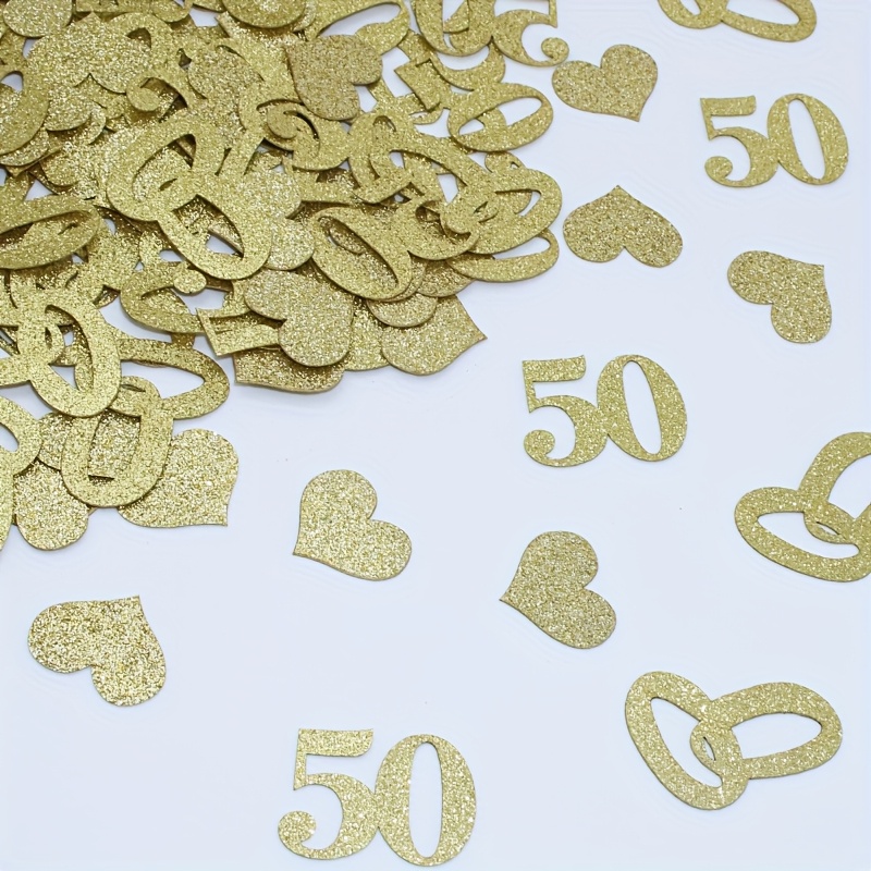 Image of Confetti For Wedding Anniversaries, Age Number , Glitter Paper For Birthday Party Photography Props And Table Decorations