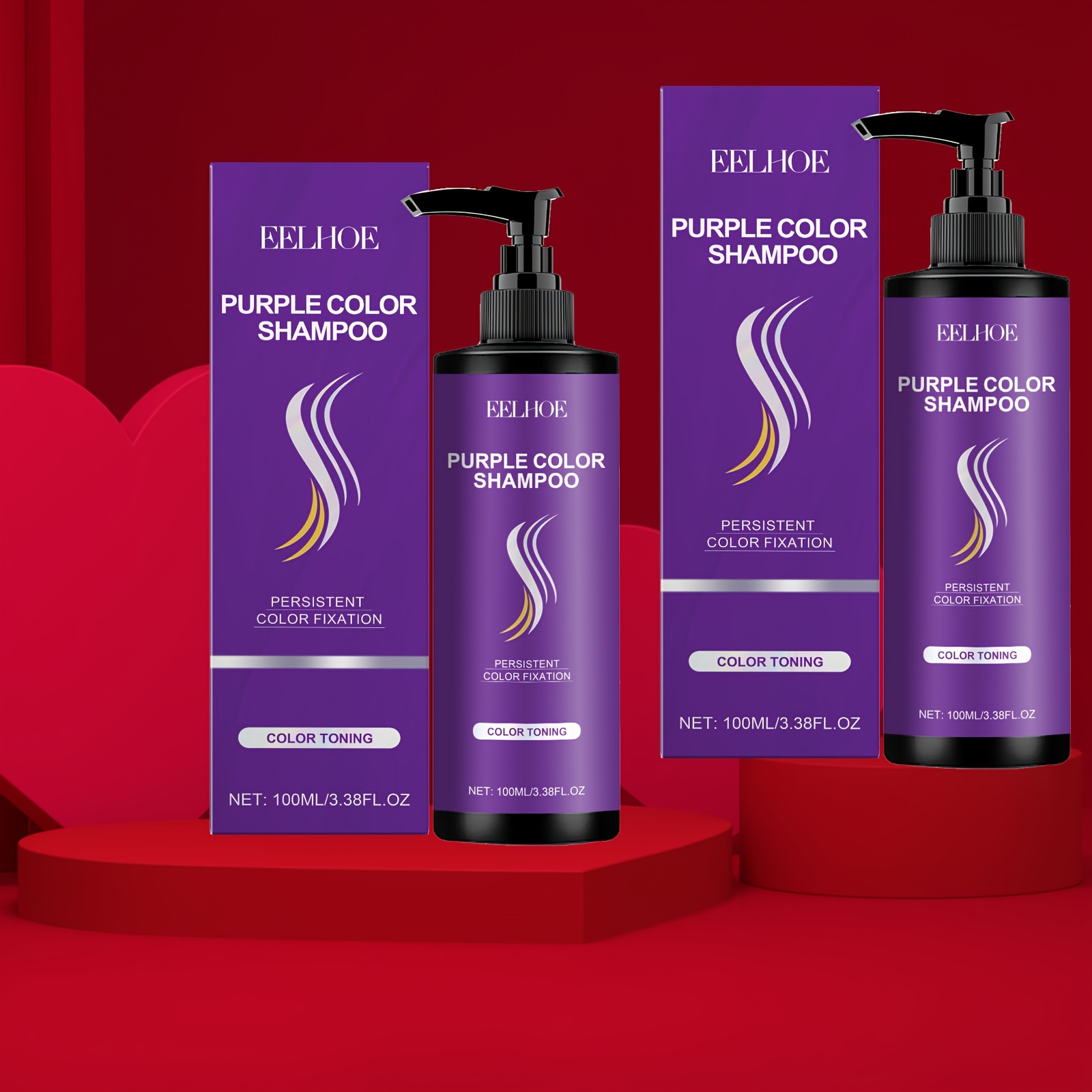 Image of 2pcs Of 200ml Purple Hair Dye Shampoo, Long-lasting Hair , Moisturizing, Smooth And Hydrating Purple Shampoo, , Suitable For All Hair Types, An Ideal Gift