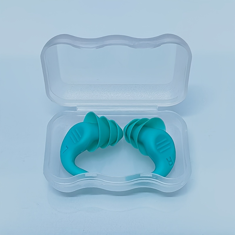 Image of 1 Pair Of Soft Silicone Earplugs, Waterproof And Comfortable High-quality Swimming Surfing Plug With Case - Suitable For /splash Festivals/rafting/ Baths/shower Use. Fully Washable Reusable In Orange