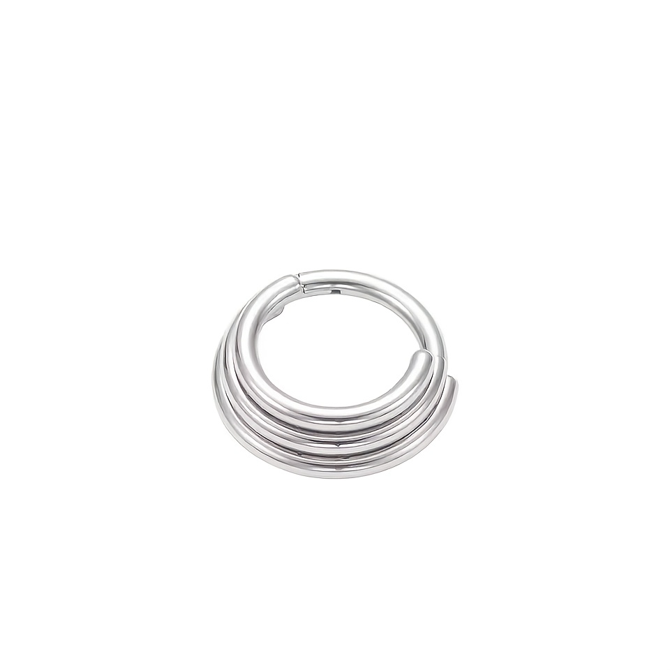 TEMU 1pc Stainless Steel Septum Piercing Nose Ring Hoop, Tragus Cartilage Spiral Lip Hinge , A High-quality Fashionable Women's Earring Jewelry