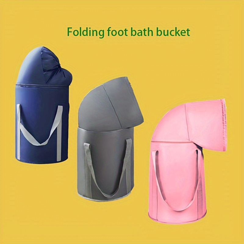 

1pc Foot Soaking Bucket, Foldable Foot Soaking Bucket, Portable Foot Soaking Bag, Knee High Foot Bath Bucket, Long Insulation Time, Fumigation Foot Basin, Dormitory Foot Soaking Bucket