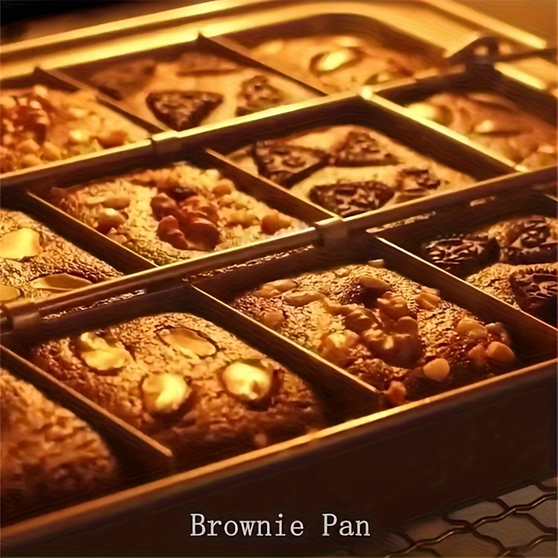 

1pc, Brownie Cake Pan With Dividers (7.68''x12.2''), 18 Grid Mini Loaf Pan, Non-stick Square Muffin Pan, Blondie Bakeware, Baking Tools, For Oven, Kitchen Accessories