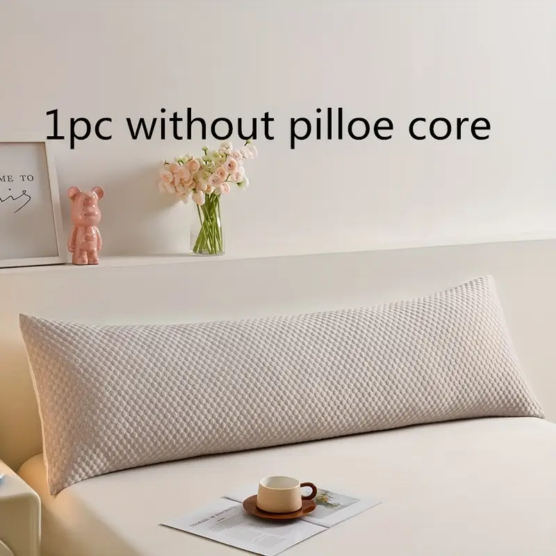 1pc light blue long pillowcase for couples cooling ice bean technology 350g heavyweight fabric no pillow core included cooling pillowcase quilted texture breathable fabric Product details 3