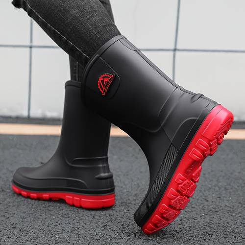 mens rain boots comfortable calf water shoes unisex sports outdoor rain boots for fishing camping gardening fashionable rain boots