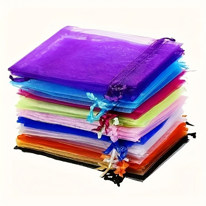 60pcs 15 10cm colorful drawstring mesh bags organza jewelry gift bags