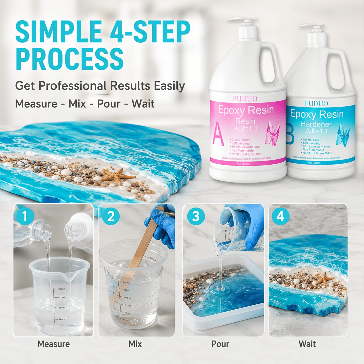 3.8L Professional Epoxy Resin Kit for Crafting