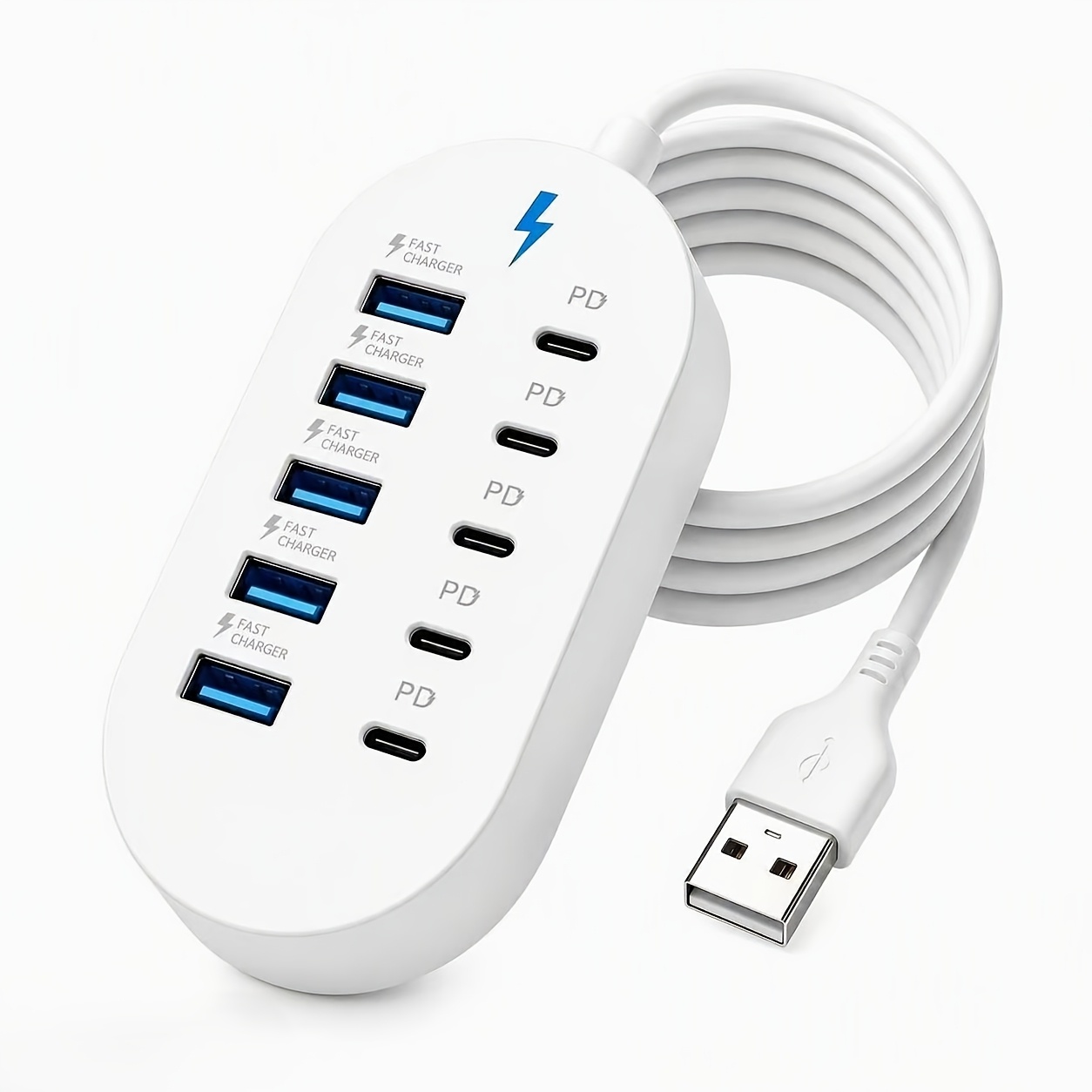 TEMU 2026 New Yumknow-c10-in-1-5*type-c Pd+5*usb-a Ports, Suitable For /multiple Devices, Power , , Charging, Power Adapter, Tech Enthusiast