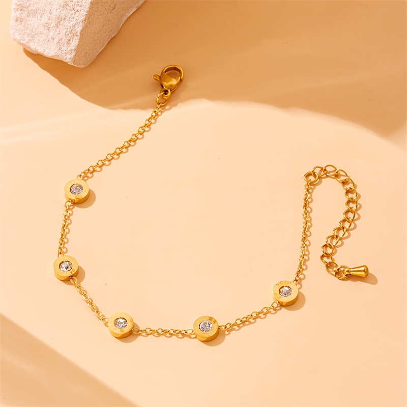 Image of Fashionable Elegant And Exquisite Golden Stainless Steel Bracelet With Simple And Luxurious And Roman Retro Classic Unisex Suitable For Daily Gatherings Banquets And Parties It Can Be Used As A Gift