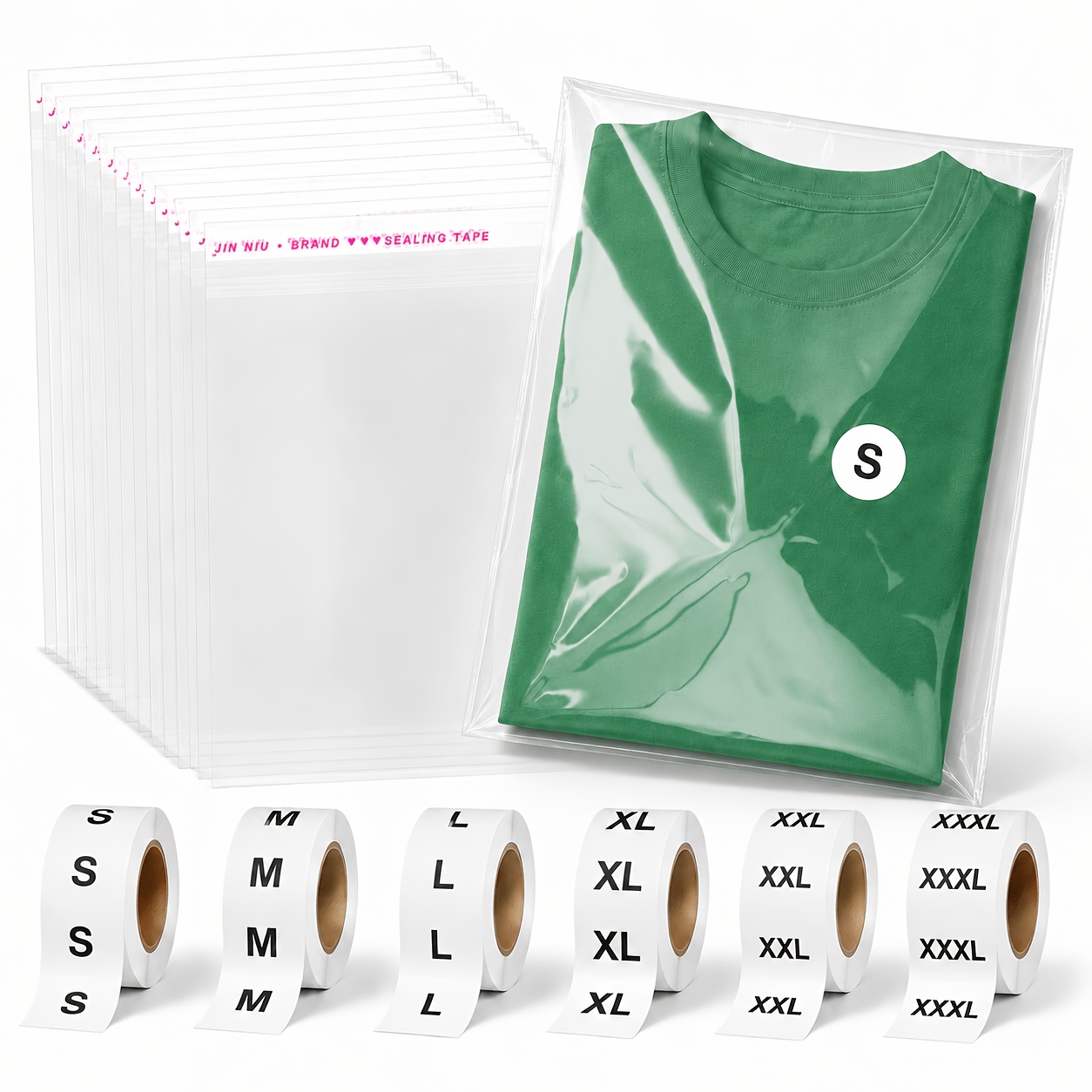 TEMU 400pcs 11" X 14" Clear Resealable Bags - Bulk Pack Of Garment Bags, Garment Dust Bags, And 3, 000 Garment Labels In 6 Sizes For Packaging,