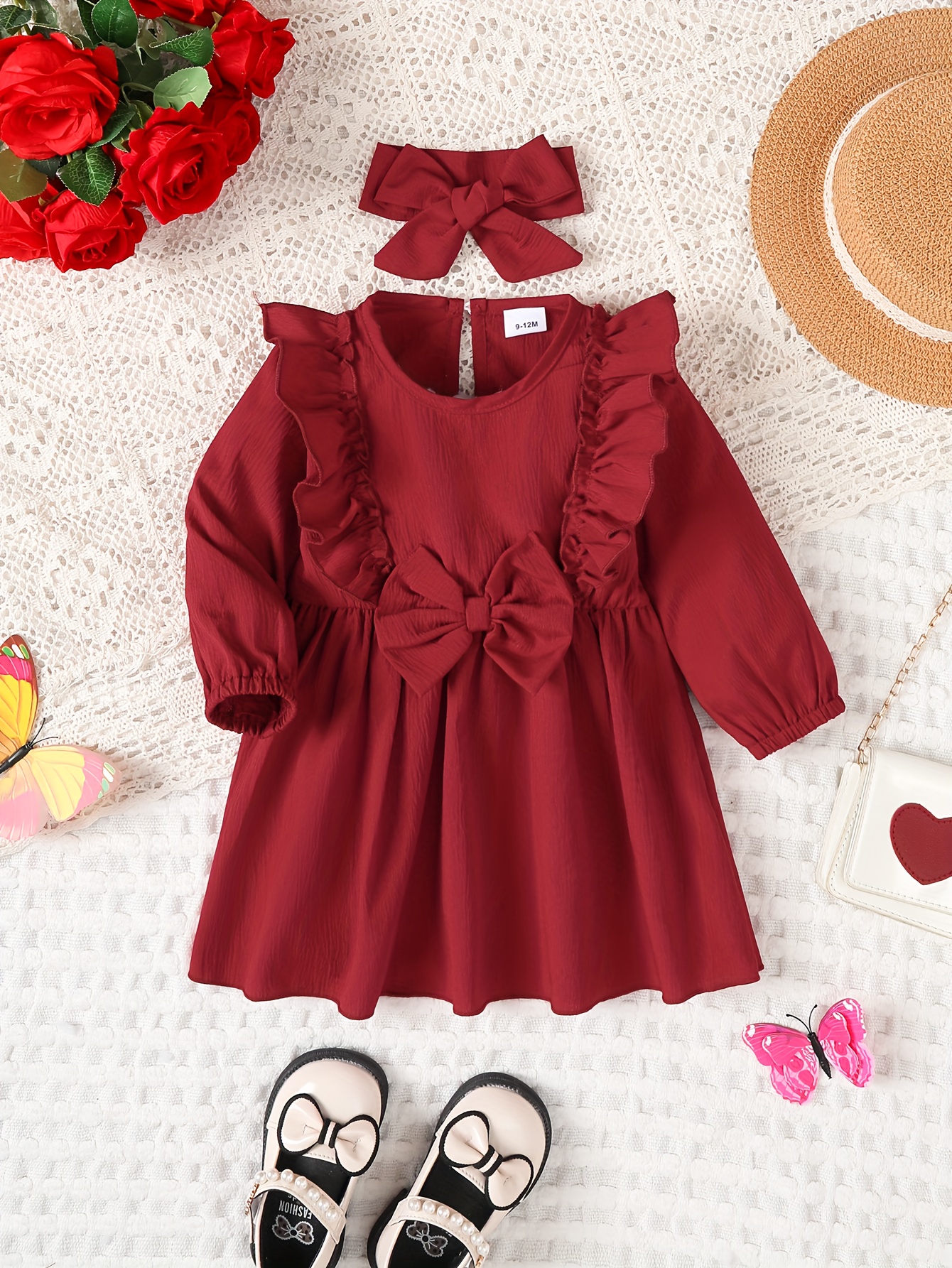 1 18 months newborn baby girl long sleeve christmas dress - Temu Oman