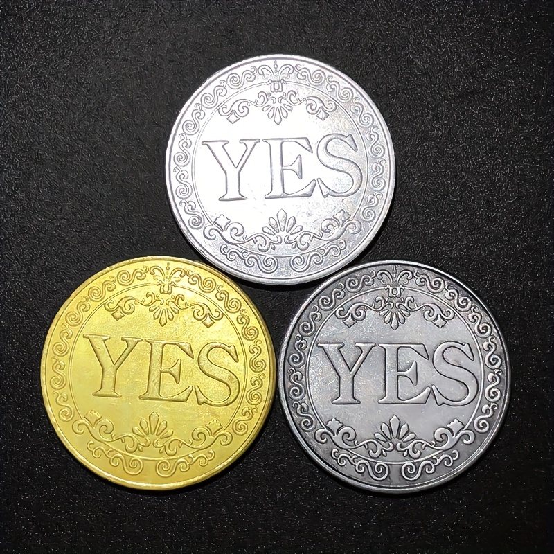 1 медная монета для принятия решений yes или no, разные цвета, идеальная примета, подходящая для вечеринок, магических аксессуаров и праздничного домашнего декора,   подарок на рождество и   год подробные сведения 1