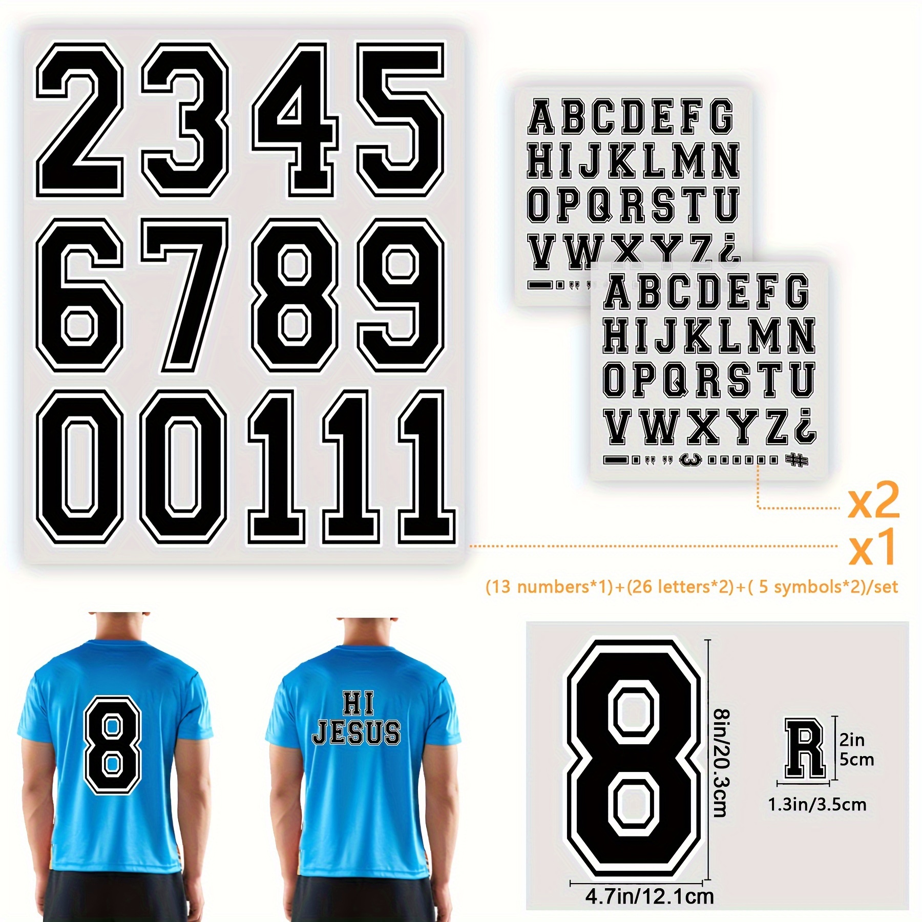 Numeri Termoadesivi Adesivi Per Maglie Da Calcio Kit Numeri