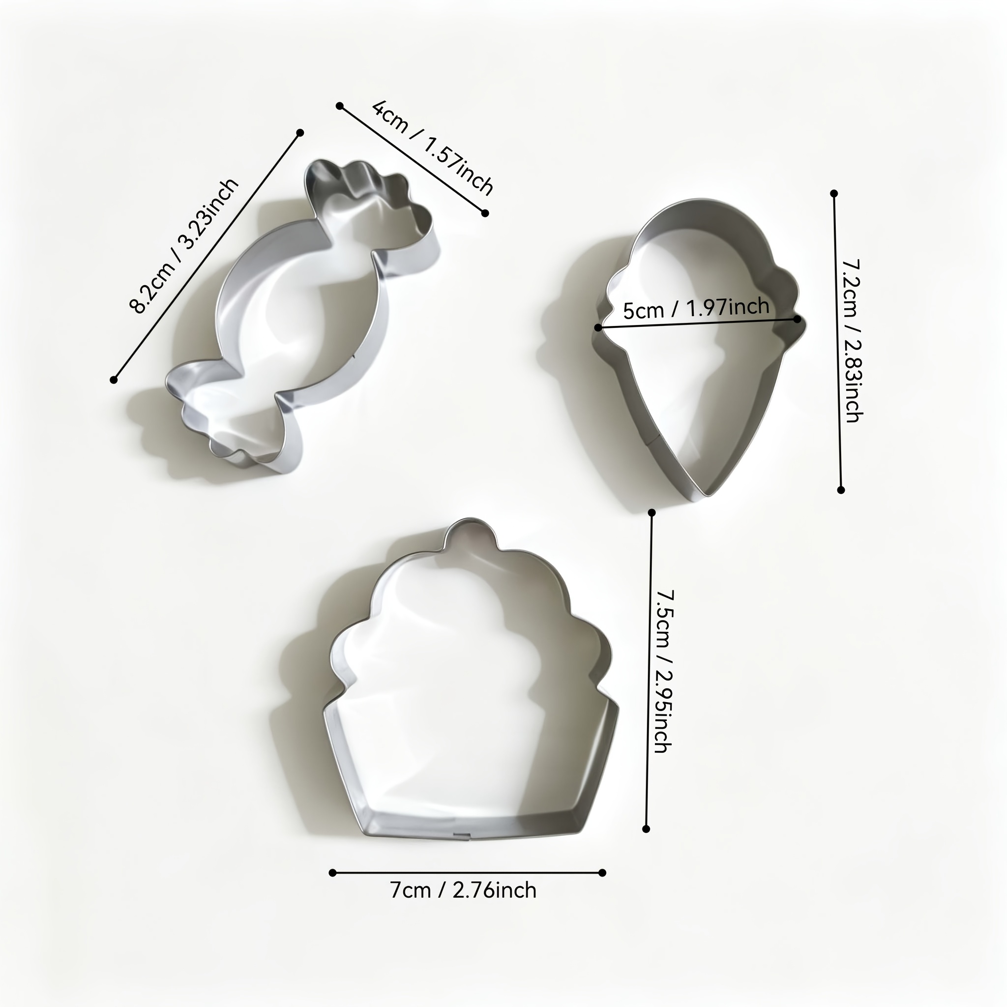 TEMU 3pcs Cake Cream Cookie Mold, Stainless Steel Pastry Cutter, Cookie Mold, Baking Tool, Party Baking Decoration Kitchen Additions