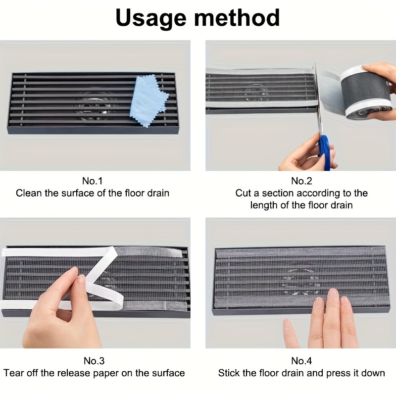 Trimmable Shower Drain Plug Protector, Self-Adhesive Floor Drain Sticker