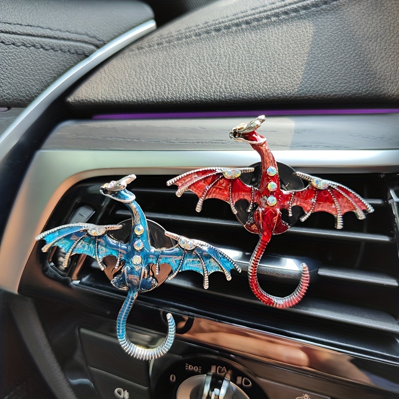 

1pc Dragon-shaped Vent Clip Air Freshener With Jewel Embellishments, Creative , Aroma Diffuser For Vehicle Interior Decor, Includes Scent Tablet - Balm/compressed/incense Stick Options