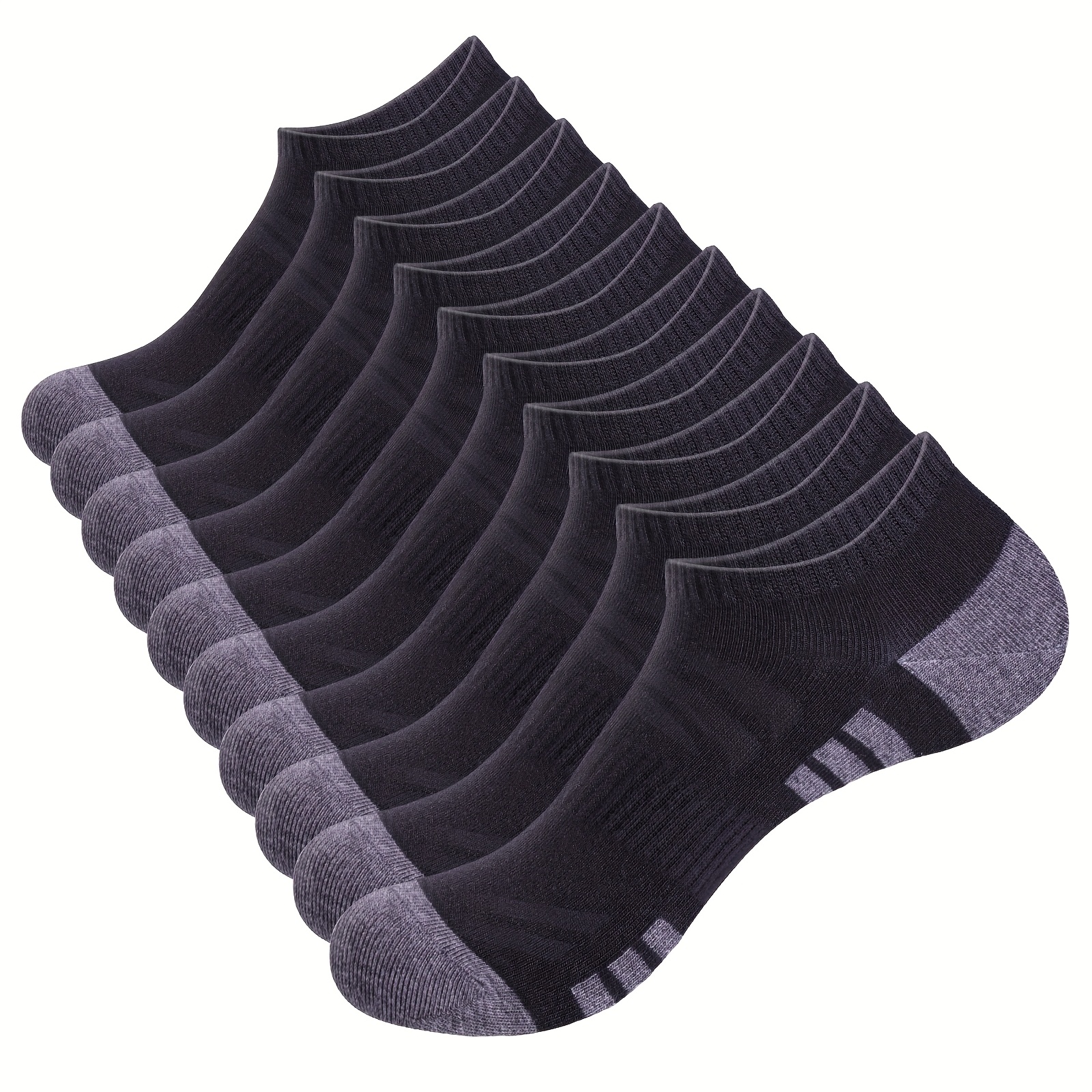 Image of 10 Pairs Mens Cozy Bamboo Trainer Socks Soft Invisible Socks Low Cut Ankle No Show Socks Breathable Lightweight Short Running Athletic Socks Low Cut For