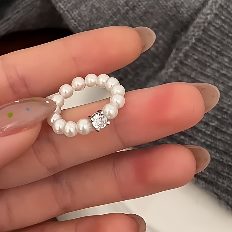 Stretch Beaded Ring with Small Sugar Beads
