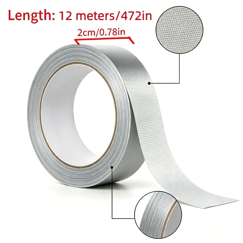 TEMU Ruban adhésif en tissu ultra-résistant de 12 mètres/472 pouces - Ruban adhésif industriel étanche et résistant, pour fixer les tapis, fixer les
