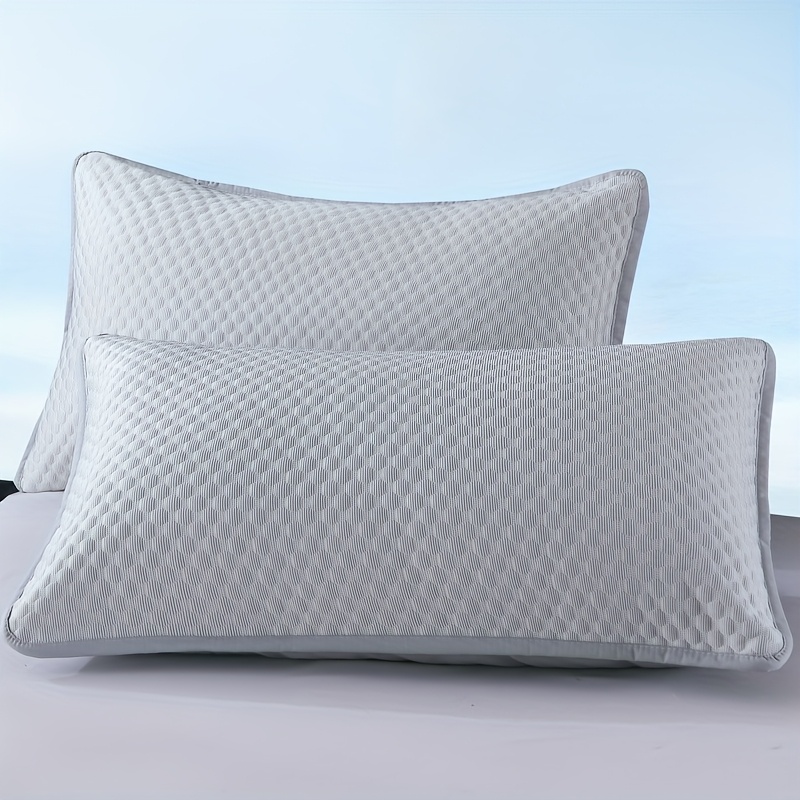 2 stuks koelkussenslopen - zacht, ademend 100% polyester beddengoed voor zomercomfort, lichtblauw & beige met elegante patronen, machinewasbaar 7