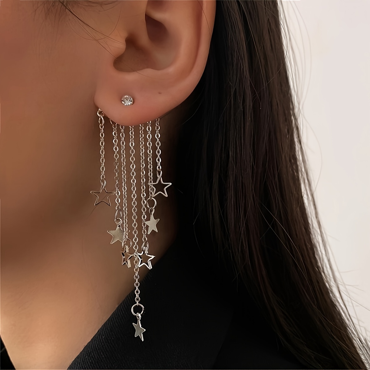 A Pair Of Vintage- Ethnic Star-shaped Pendant Earrings