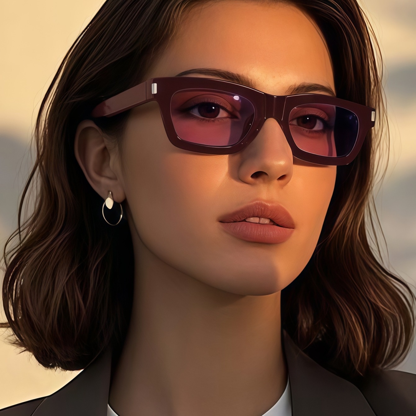 A Pair of Stylish Rectangular Glasses with a Small Frame, Featuring a Vintage, Multifunctional, Ultra-Lightweight, Comfortable, Versatile, Cat-Eye Design for Women, Suitable for Daily Wear, Street Photography, Summer Additions, Women'S Additions