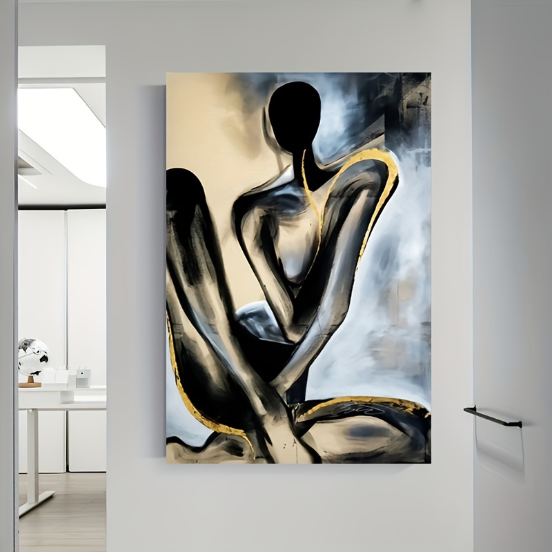 

1pc Wooden Framed Canvas Painting Sensual Abstract Nude Woman - Portrait Canvas Art Print, Chic Modern Home Wall Decor - Festive Home Decor Gift - Ready To Hang Wooden Frame - Thickness 1.5inch