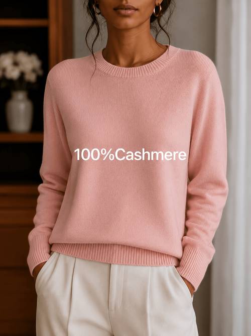 item picture womens round neck long sleeve sweater cashmere sweater women and loose basic pullover suitable for casual wear layering and autumn winter outfits in multiple colors