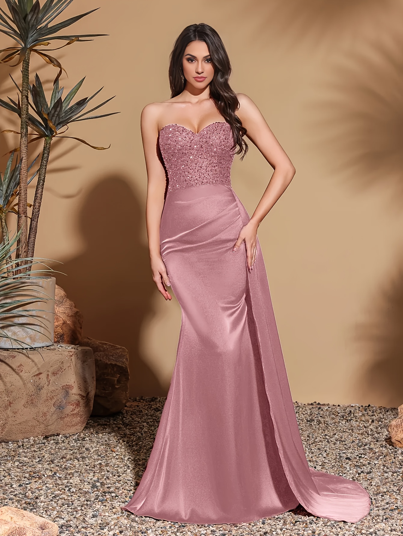 open lace back dress One-Shoulder Matte Satin Prom Dress Sweeping Side Drape COCOMELODY CS0821