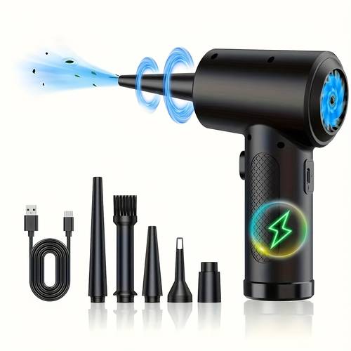 compressed air dust collector mini blower keyboard cleaner air blower 51000 rpm replacement 2000 2mah rechargeable battery canned air dust collector electric pc dust collector compressed fan cleaning kit