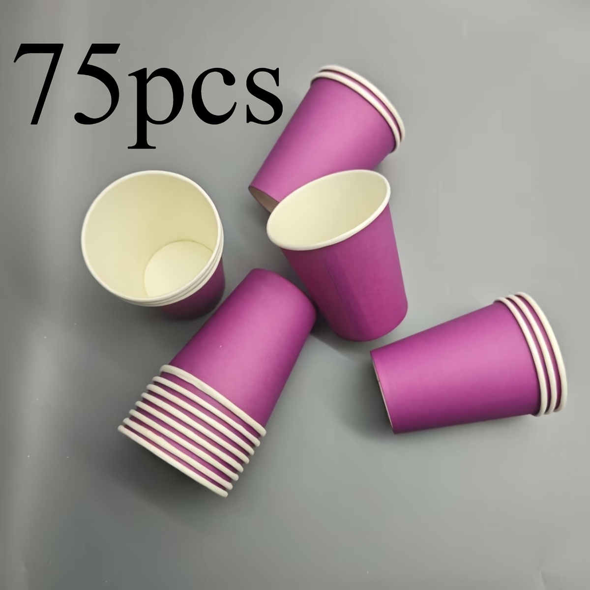 75pcs Disposable Paper Hot Coffee Tea Drinking Cups, Paper Cups For Wedding Party Picnic Bbq Travel And Event