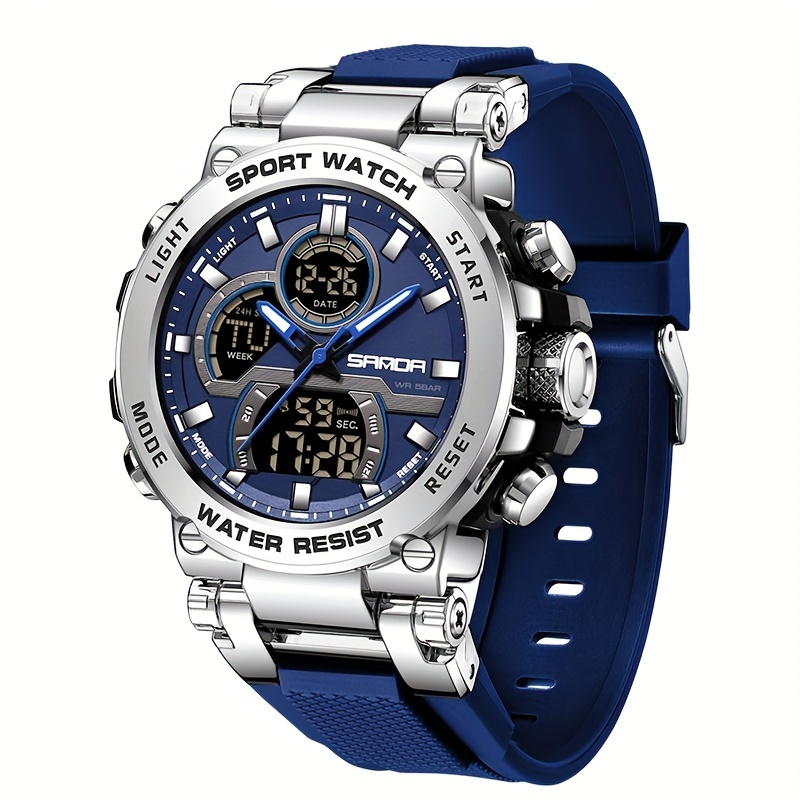 Image of Men's Sports Watch, Waterproof Digital Men Quartz Watch, Alarm Clock Stopwatch Multifunction Luminous Ideal Holiday Gifts