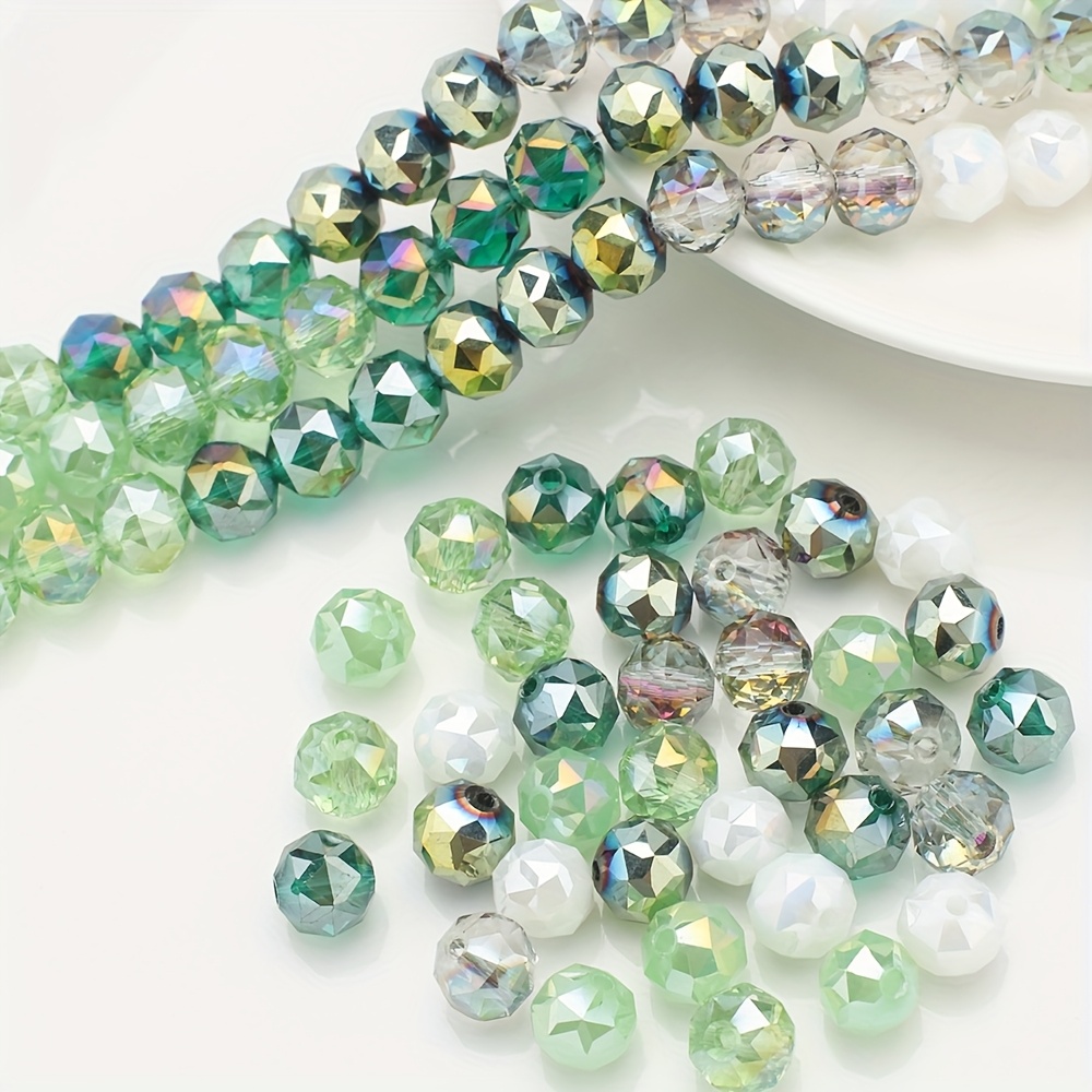 TEMU Perles Boules Florales Triangulaires de 8 mm Couleur AB & Assortiments de Perles, Pendentif Accessoire Coloré Fournitures de , Perles de Verre