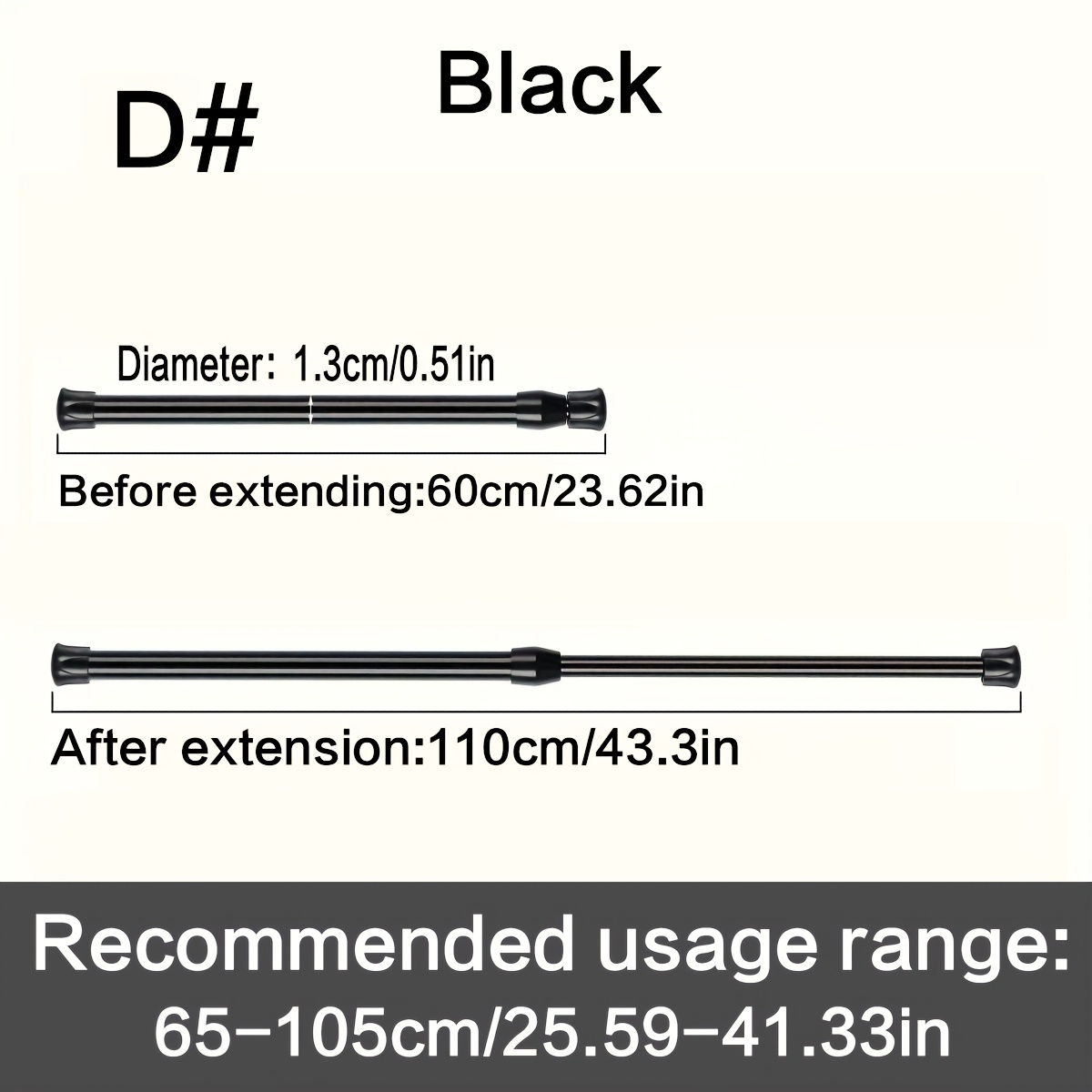 TEMU 1pc No-drill Multi-functional Telescopic Rod, Does Not Damage Walls, , Ideal For Use As A Shower Curtain Rod, Wall-mounted Towel Bar, And