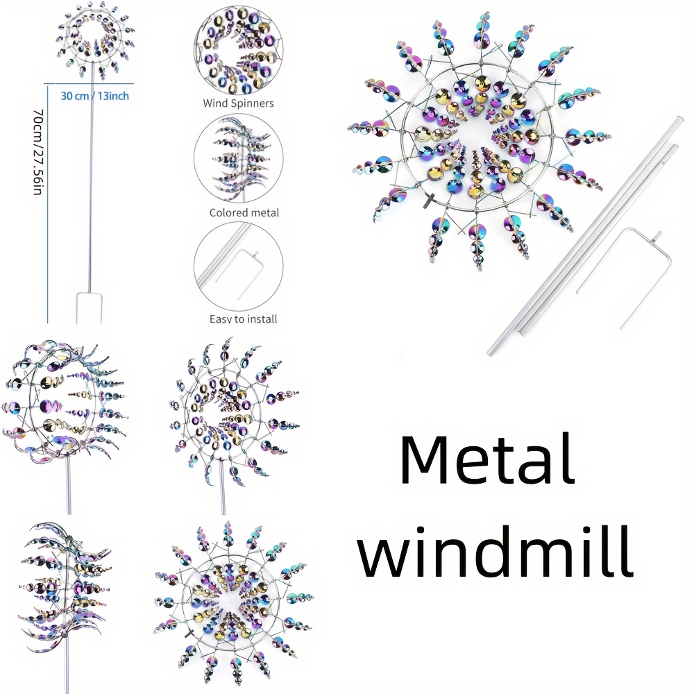 

Metal Windmill, Metal Kinetic Energy Sculpture Windmill, New Type Of Metal Windmill Suitable For Courtyards And Gardens, 3d Kinetic Energy Wind Catcher Sculpture, Creative Windmill Metal Wind Rotator