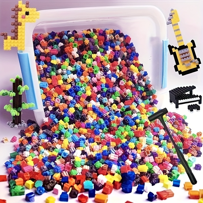 1010-7024 Mixed Color Building Blocks DIY Toy, Creative Construction for Party Games, Office Decor, Home Decoration, Holiday Gifts, Christmas Presents, and Birthday Gifts